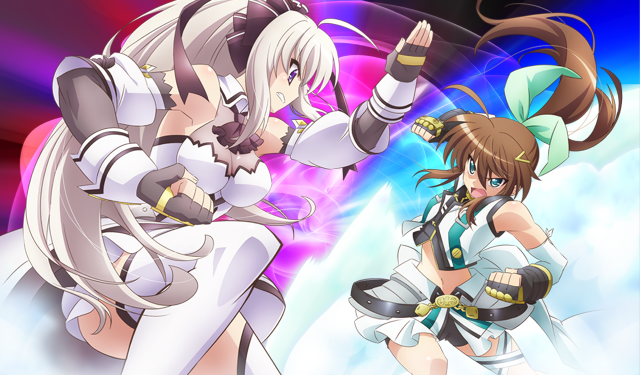 Anime battle whiteoutfits rainbow background free wallpaper - medium preview image