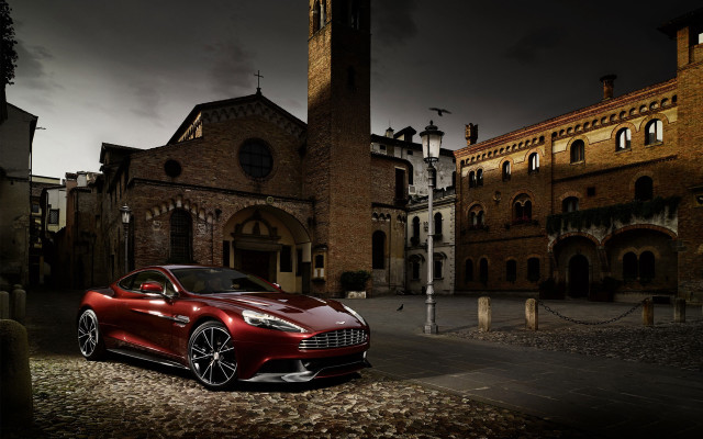 Red sports car clock tower #2 free wallpaper - medium preview image