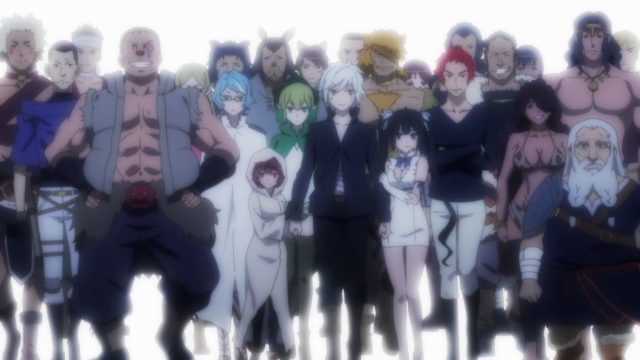 Anime characters group standing back free wallpaper - medium preview image