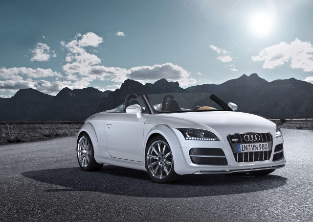White car parked road mountains #2 free wallpaper - medium preview image
