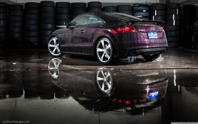 Car parked garage tires reflection free wallpaper - medium preview image