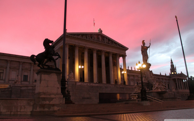 Statue man horse building pink free wallpaper - medium preview image