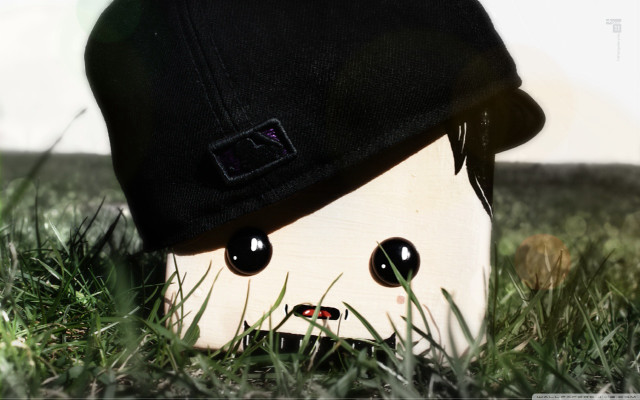 Stuffed animal hat grass wide free wallpaper - medium preview image