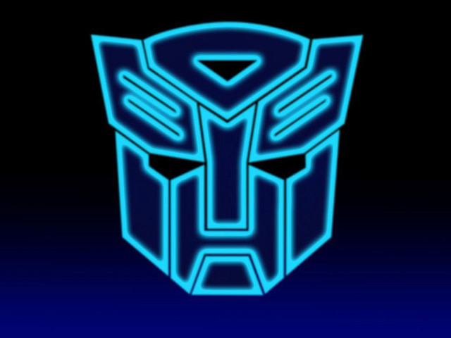 Blue neon mask black background free wallpaper - medium preview image