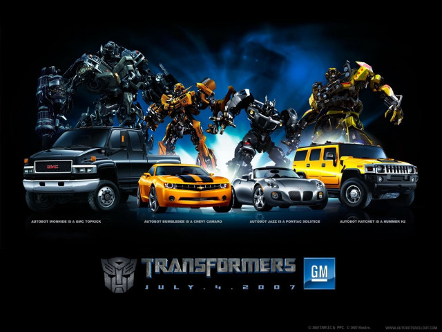 Cars trucks robot movieposter precisionism free wallpaper - medium preview image