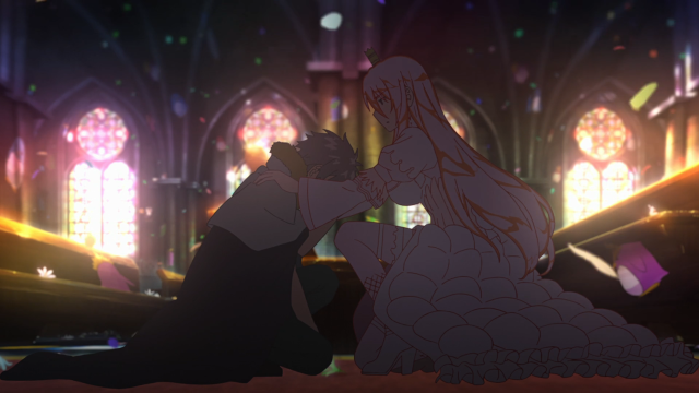 Couple sitting stainedglass room neo free wallpaper - medium preview image