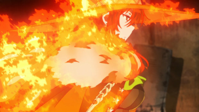 Man hat sword fireball flames free wallpaper - medium preview image