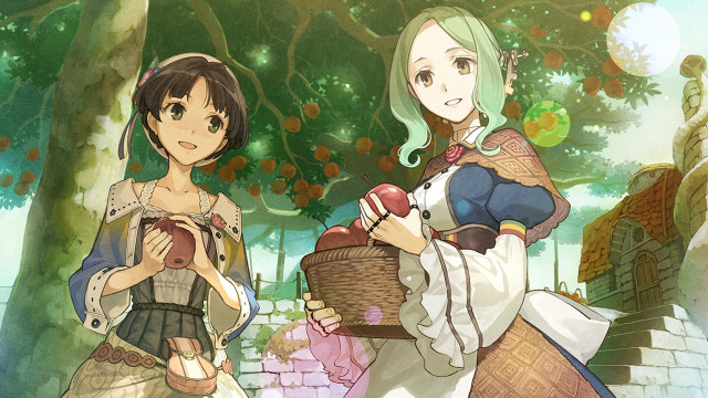 Anime characters forest apples basket free wallpaper - medium preview image