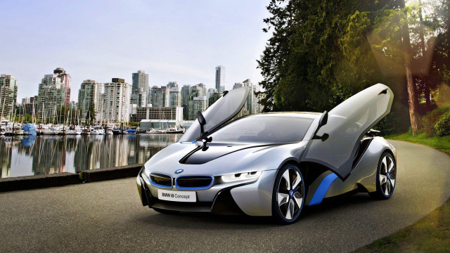 Futuristic car surfboard hood road free wallpaper - medium preview image
