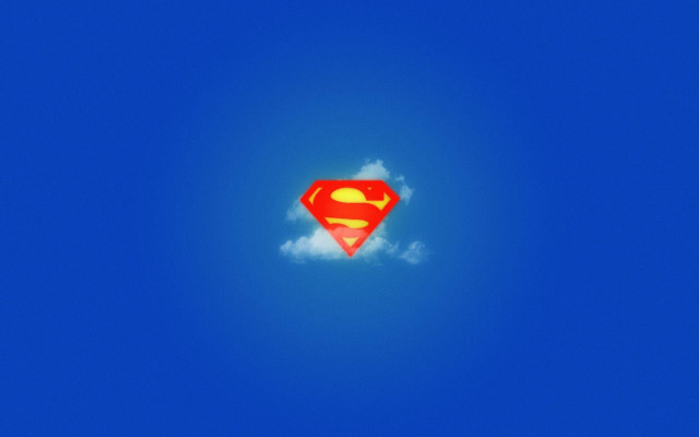 Superman logo sky clouds below free wallpaper - medium preview image