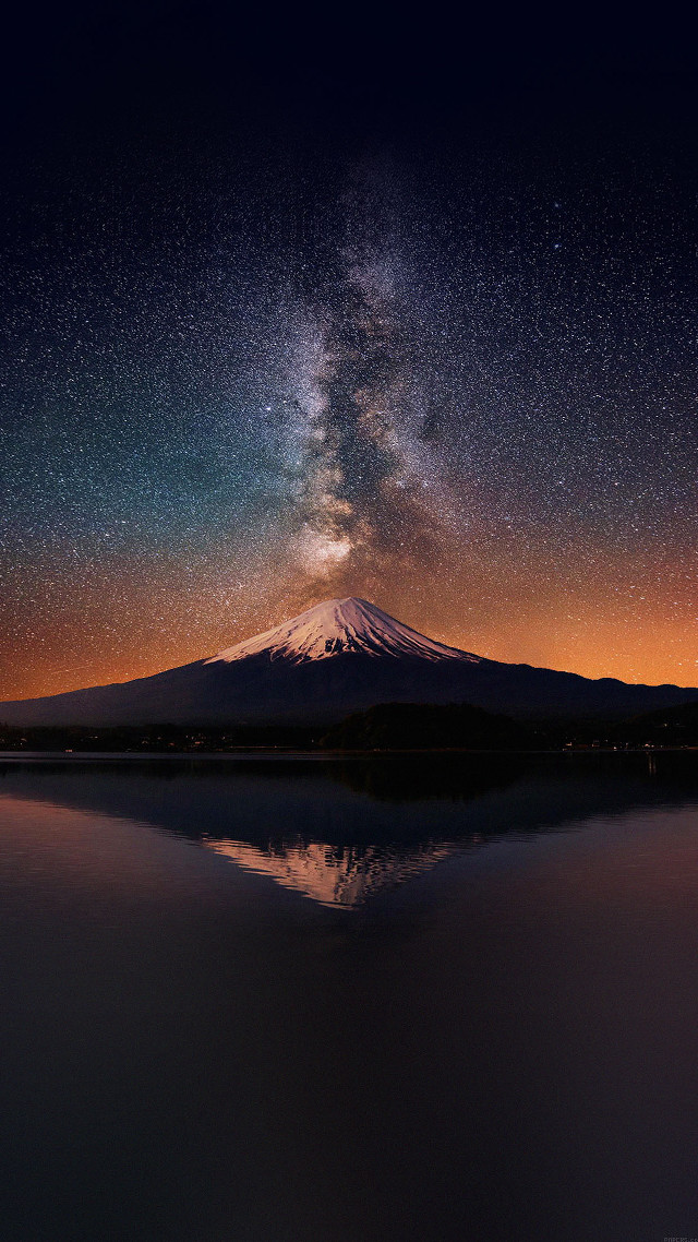 Mountain lake stars reflection sky free wallpaper - medium preview image