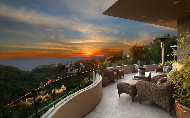 Balcony sunset view beautiful sky free wallpaper - medium preview image