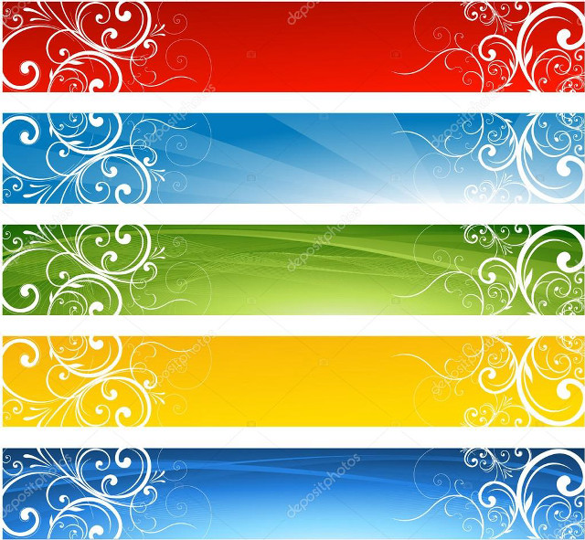 Four banners swirls sunbeams stock free wallpaper - medium preview image