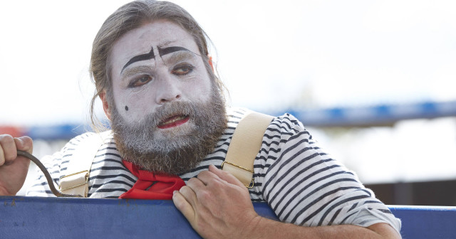 Man painted face beard blue free wallpaper - medium preview image
