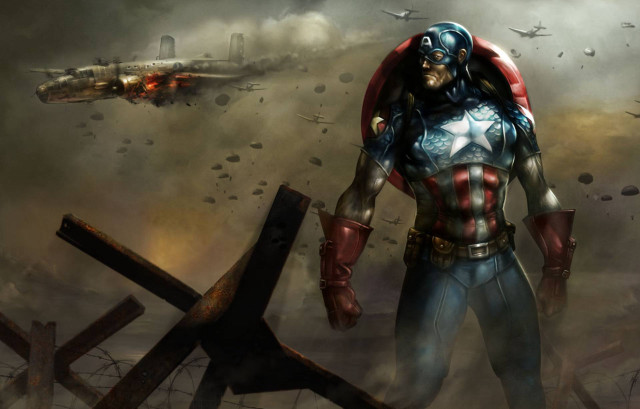 Man captain america costume plane free wallpaper - medium preview image