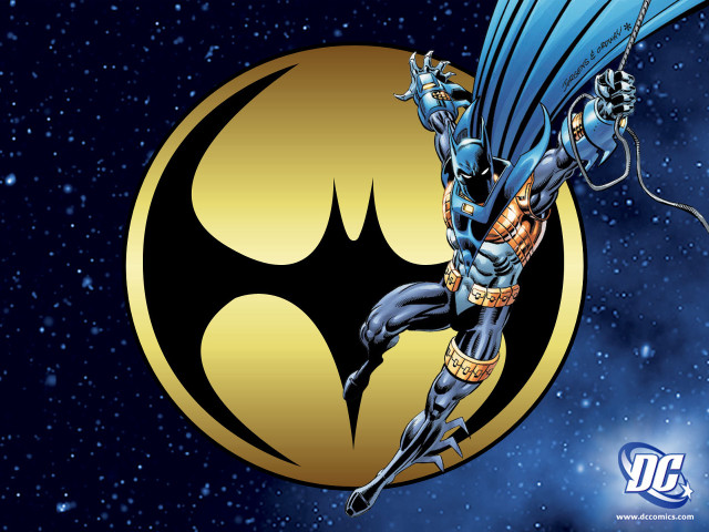 Batman flying bat gold circle free wallpaper - medium preview image
