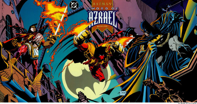 Batman batmangirl fight cartoon flames free wallpaper - medium preview image