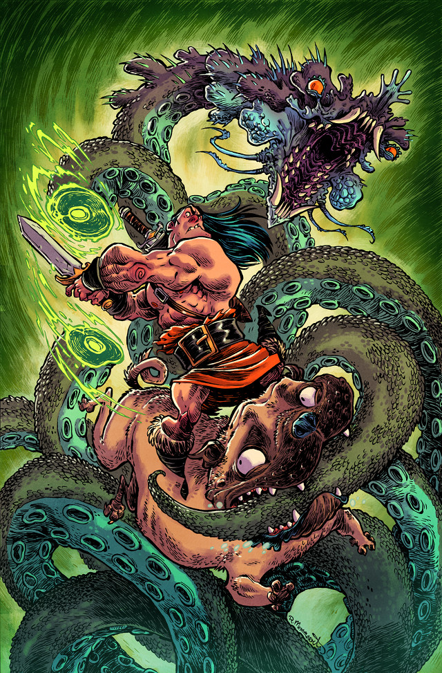 Man riding giant snake sword free wallpaper - medium preview image