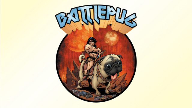 Cartoon woman riding pug sword #2 free wallpaper - medium preview image