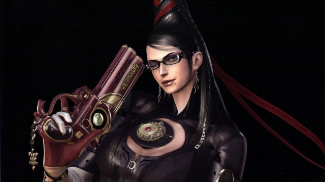 Black glove gun rococo portrait free wallpaper - medium preview image