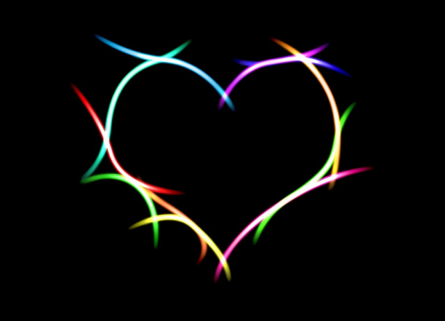 Heart black background rainbow lightning #2 free wallpaper - medium preview image