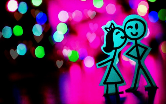 Paper cutout person heart colorful free wallpaper - medium preview image