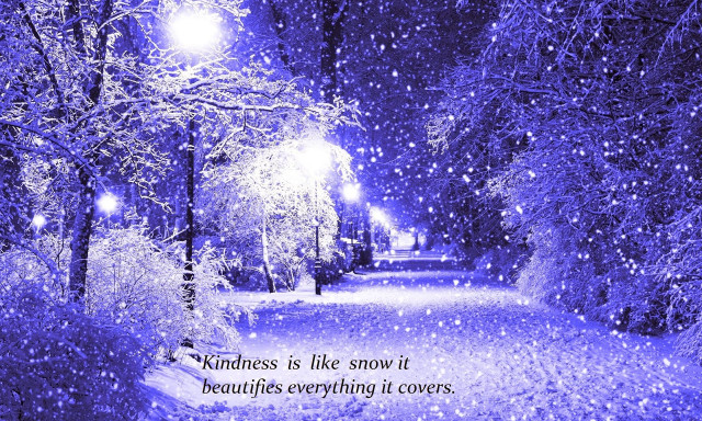 Snowy path kindness quote magical free wallpaper - medium preview image