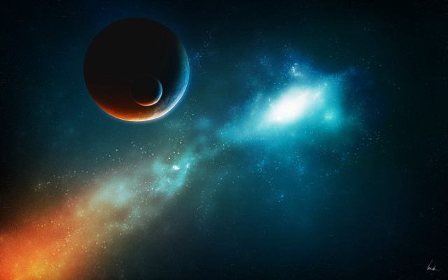 Space scene distant object foreground #2 free wallpaper - medium preview image