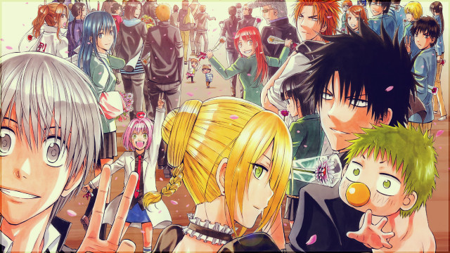 Anime characters crowd faces close free wallpaper - medium preview image