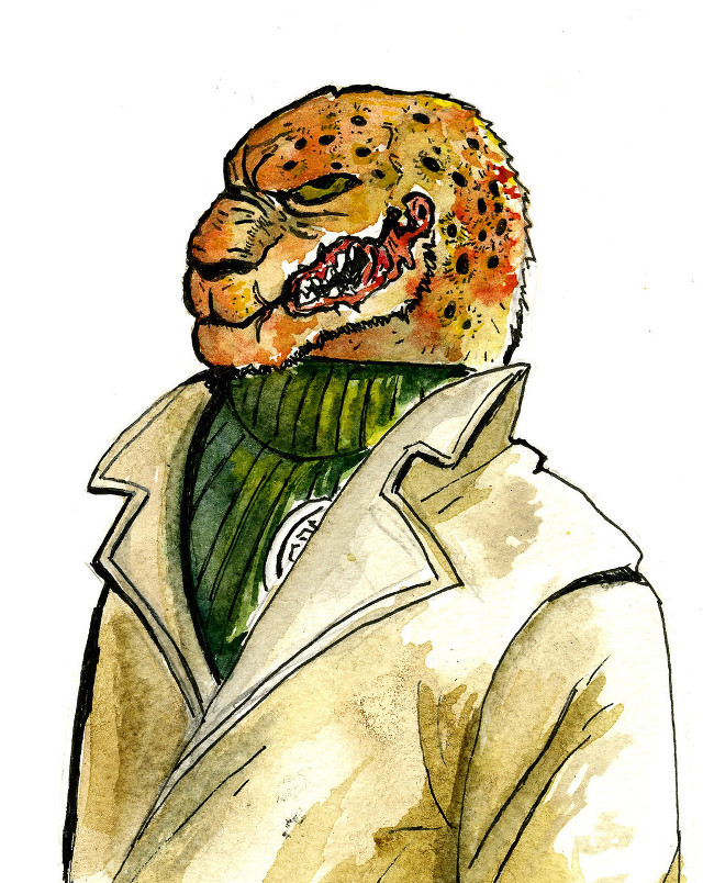 Man white coat green scarf free wallpaper - medium preview image