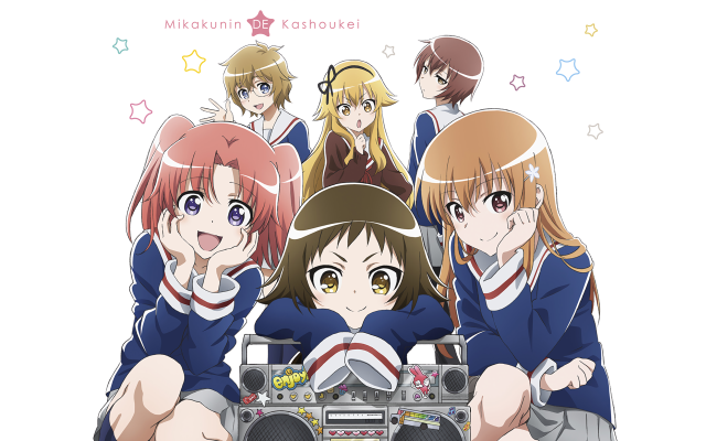Anime girls boombox camera group free wallpaper - medium preview image