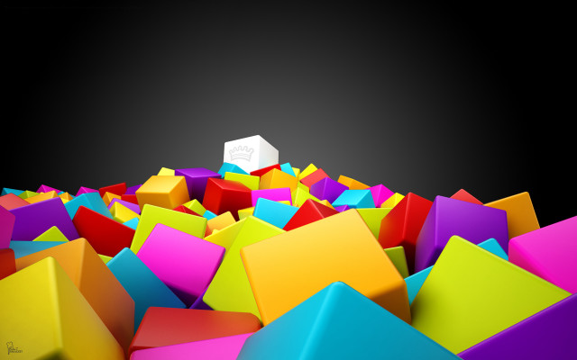 Colorful cubes white cube black free wallpaper - medium preview image