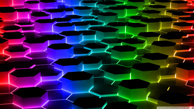 Colorful hexagonal background rainbow light free wallpaper - medium preview image