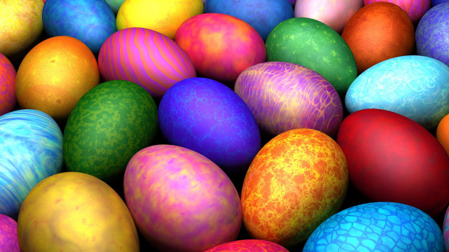 Colorful eggs pile table top free wallpaper - medium preview image