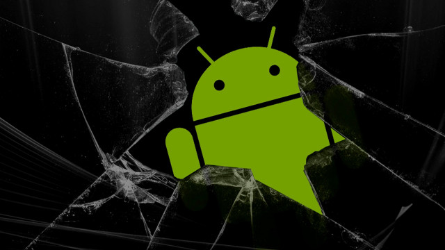 Broken glass android aurora night free wallpaper - medium preview image
