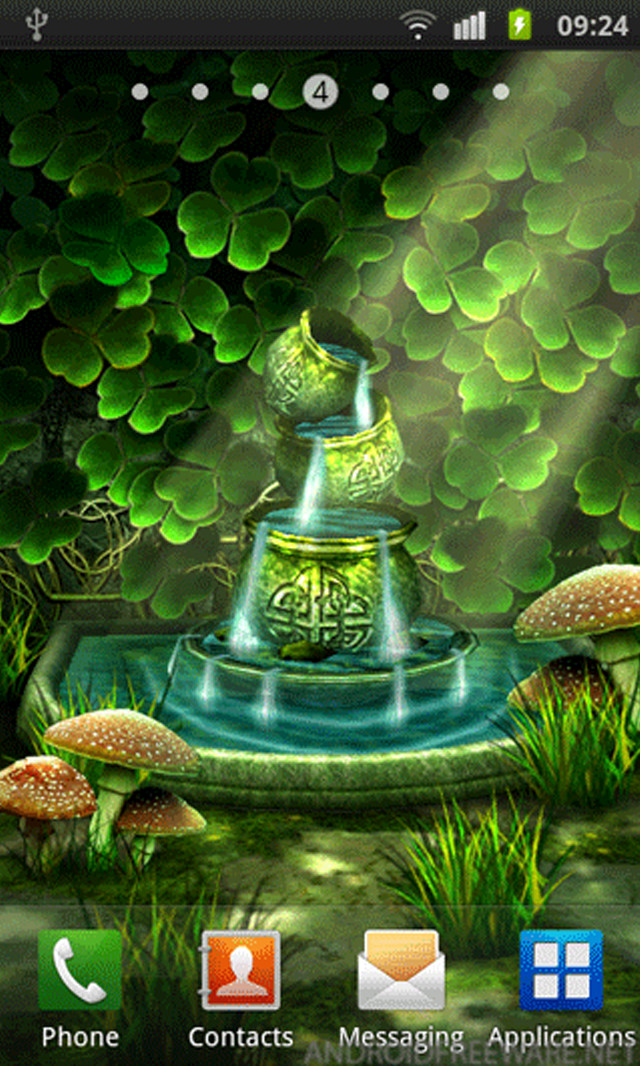 Green white fountain mushrooms forest free wallpaper - medium preview image
