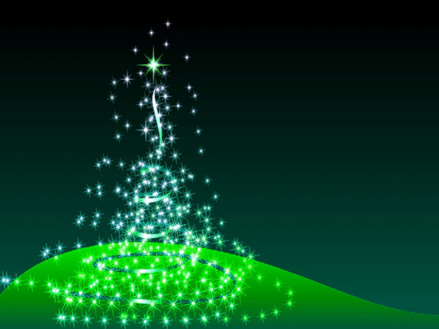 Green christmas tree stars hill free wallpaper - medium preview image