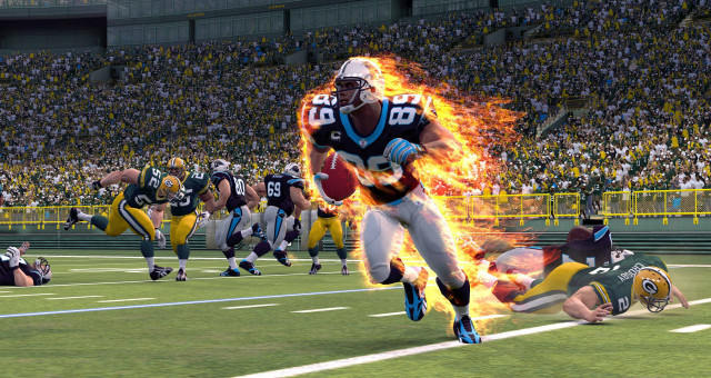Football player running fireball game free wallpaper - medium preview image