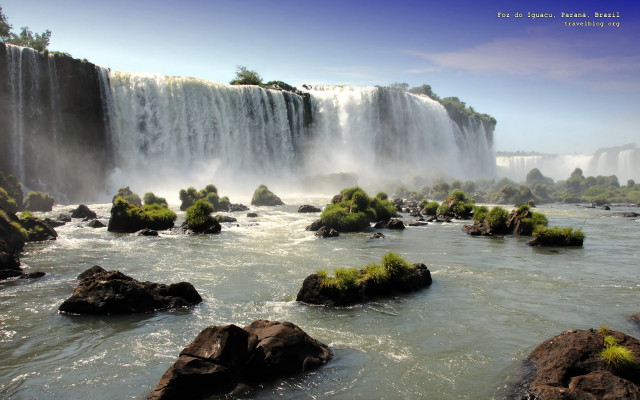 Waterfall large water rocks foreground free wallpaper - medium preview image
