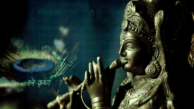 Statue peacock feather background caption free wallpaper - medium preview image