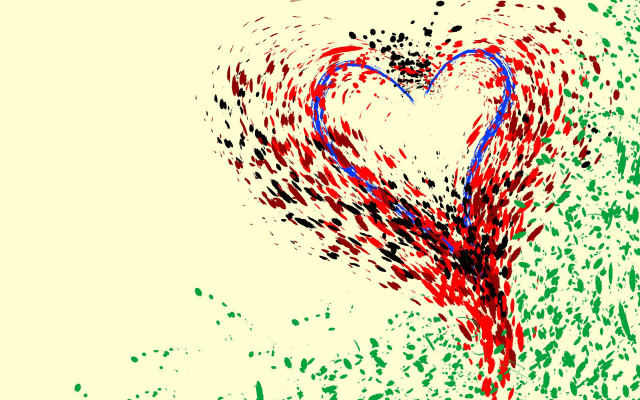 Heart painted colors splatters artistic free wallpaper - medium preview image