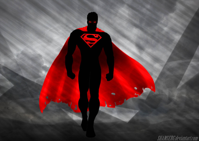 Man red cape dark clouds free wallpaper - medium preview image