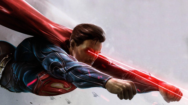 Man flying red object light free wallpaper - medium preview image