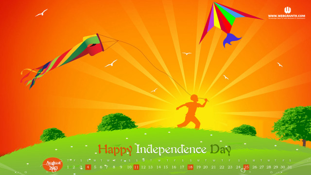 Calendar kite flying hill trees free wallpaper - medium preview image