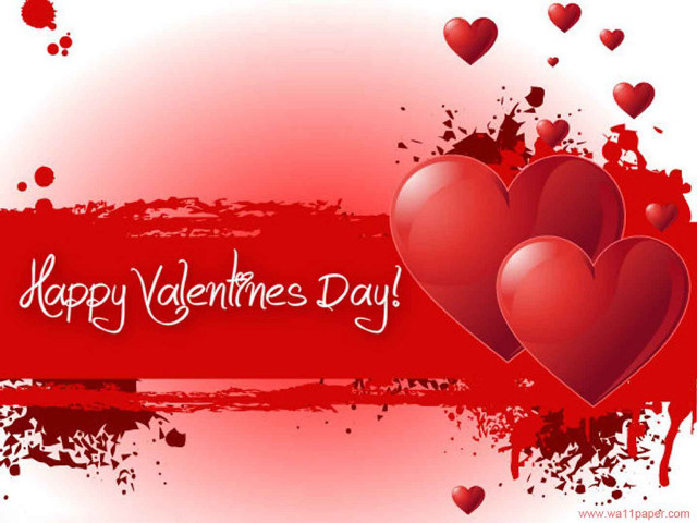 Valentine hearts blood red background free wallpaper - medium preview image