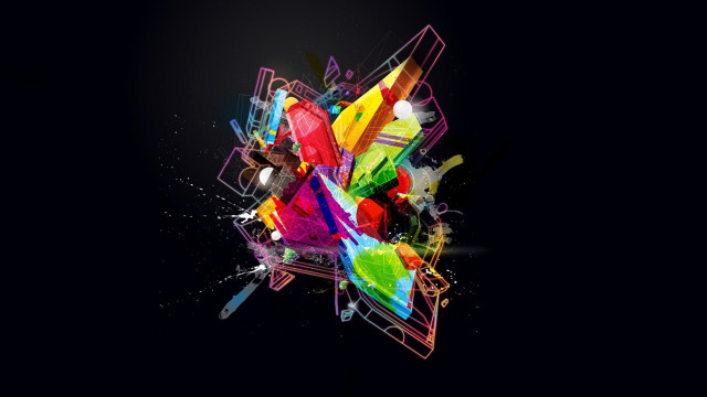Colorful abstract design black background #10 free wallpaper - medium preview image