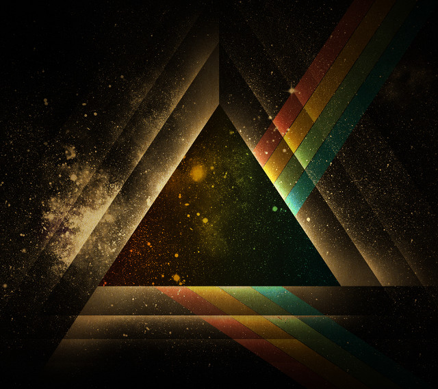 Triangle rainbow stripe star middle free wallpaper - medium preview image