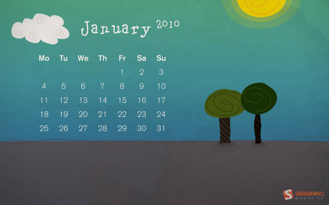 Calendar tree sky background clouds free wallpaper - medium preview image