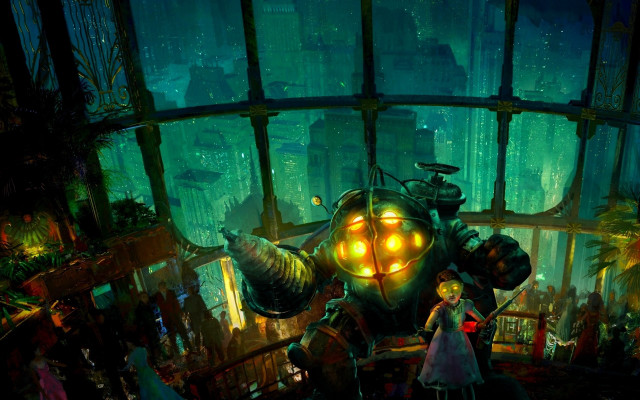 Futuristic room giant robot woman free wallpaper - medium preview image