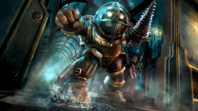 Giant robot futuristic setting huge free wallpaper - medium preview image